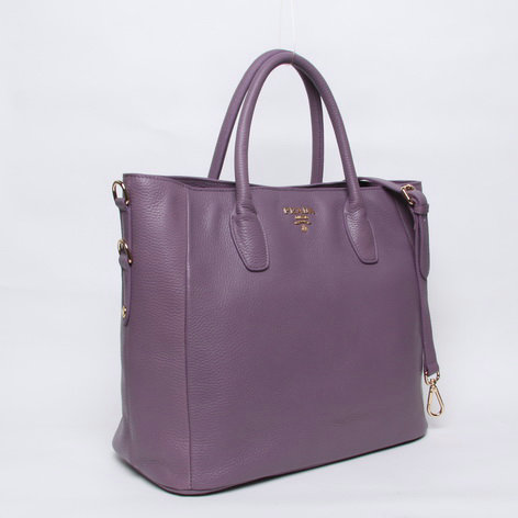 2014 Prada original grainy calfskin tote bag BN2537 purple